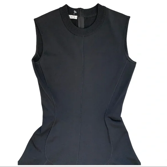 ALAIA Black Body Con Dress with Flowy Skirt. - Picture 6 of 9